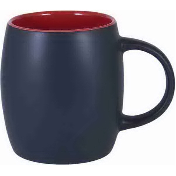 Robusto - 14 oz matte black outside & red inside ceramic... from ASI 31530 ZZ OLD/Drop - Adsun, Inc / AdSun
