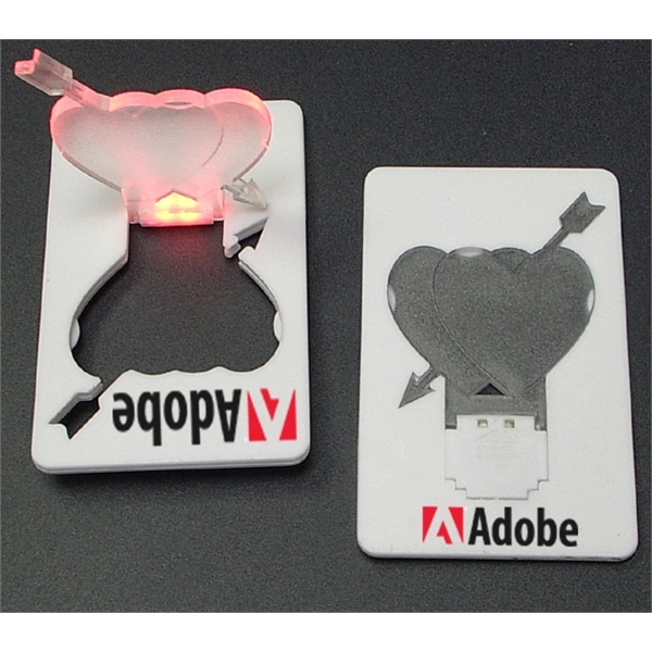 Credit card size heart shape LED flashlight.... from ASI 74585 Nu Promo International / Nu Promo Line