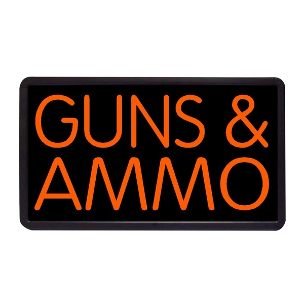 13" x 24" guns and ammo simulated neon sign.... from ASI 30442 Above & Beyond Advertising Products / PromoAdLine