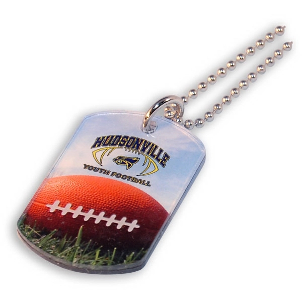 Acrylic dog tag includes a 24-inch long number-3 ball chain.... from ASI 72521 Morris Magnets / Laser Cuts