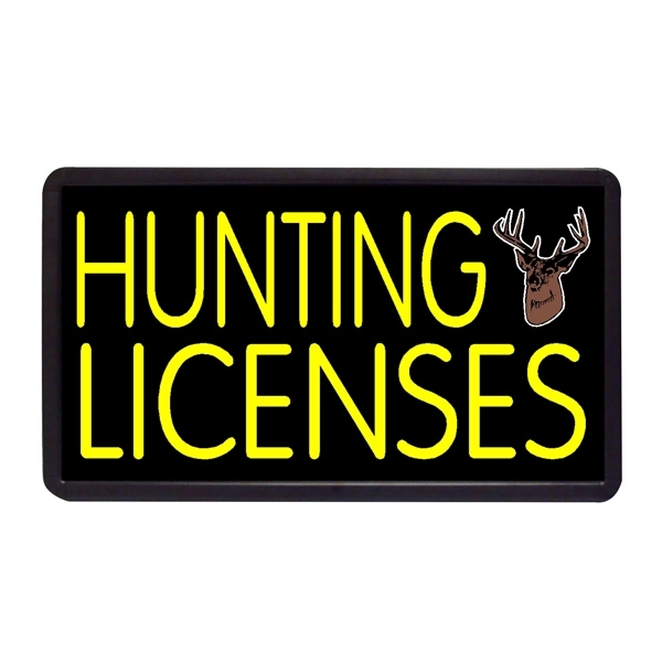 13" x 24" hunting licenses simulated neon sign.... from ASI 30442 Above & Beyond Advertising Products / PromoAdLine
