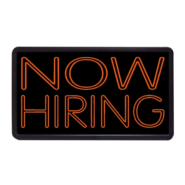 13" x 24" now hiring simulated neon sign.... from ASI 30442 Above & Beyond Advertising Products / PromoAdLine
