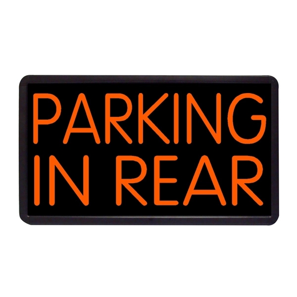 13" x 24" parking in rear simulated neon sign.... from ASI 30442 Above & Beyond Advertising Products / PromoAdLine