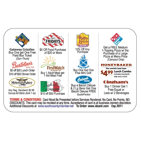 Fundraising card, 3 3/8" x 2 1/8".... from ASI 75629 PSI Plastic Graphics / Plastic Graphics PSI