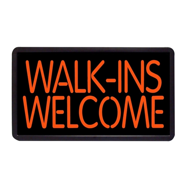 13" x 24" walk-ins welcome simulated neon sign.... from ASI 30442 Above & Beyond Advertising Products / PromoAdLine