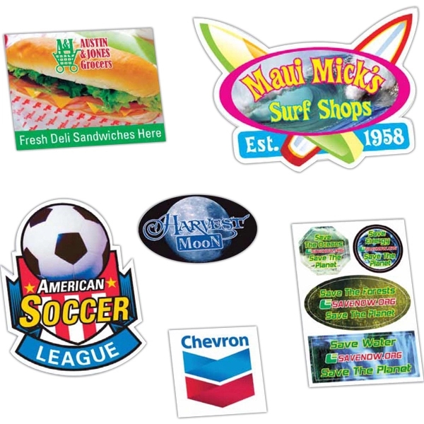 Custom decal made of white vinyl with removable adhesive back; offered... from ASI 56950 Gill Studios Inc / Gill-Line®