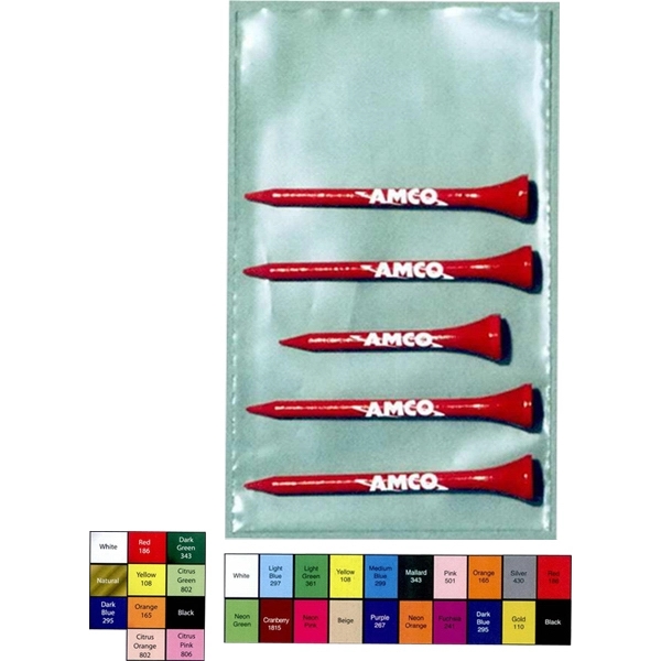 Value poly bag with four 2 3/4" tees and one 2... from ASI 63500 Jomar Industries Inc / The Tee Line