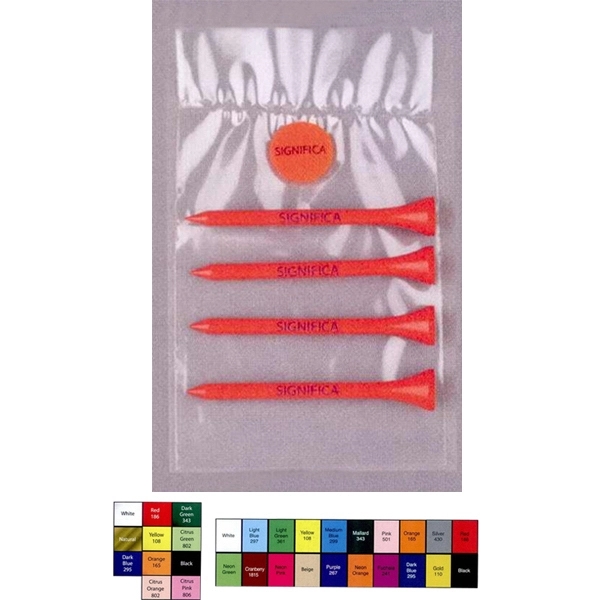 Value Golf Tee Poly Bag Combination pack with 4 Golf Tees... from ASI 63500 Jomar Industries Inc / The Tee Line