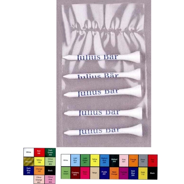 Value Golf Tee Poly Bag Combination pack with 5 Golf Tees.... from ASI 63500 Jomar Industries Inc / The Tee Line