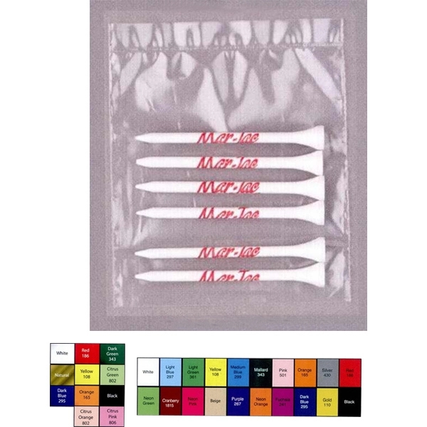 Golf tee value poly bag combination pack - six 3 1/4"... from ASI 63500 Jomar Industries Inc / The Tee Line