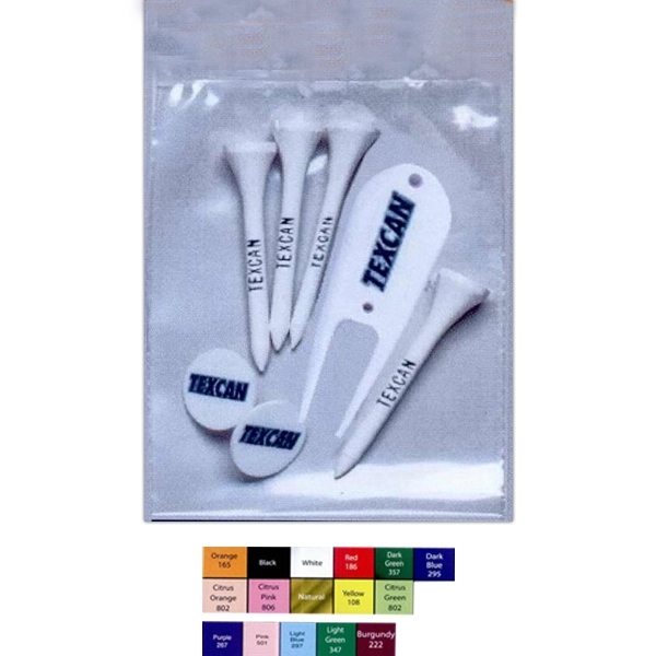 Golf Tee Combination Combo Pack - Four 2 1/8" golf tees,... from ASI 63500 Jomar Industries Inc / The Tee Line