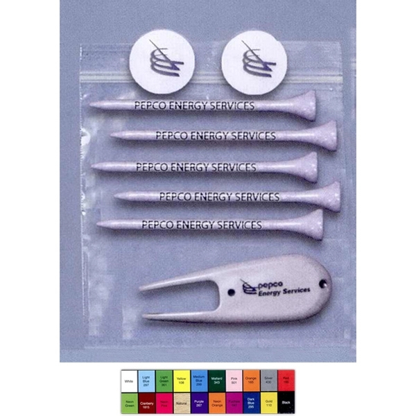 Golf Tee Poly Bag Combo Pack - 5 3 1/4" Golf... from ASI 63500 Jomar Industries Inc / The Tee Line