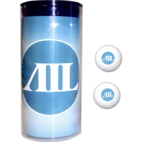 Two Wilson Ultra golf balls in tube with printed insert... from ASI 63500 Jomar Industries Inc / The Tee Line