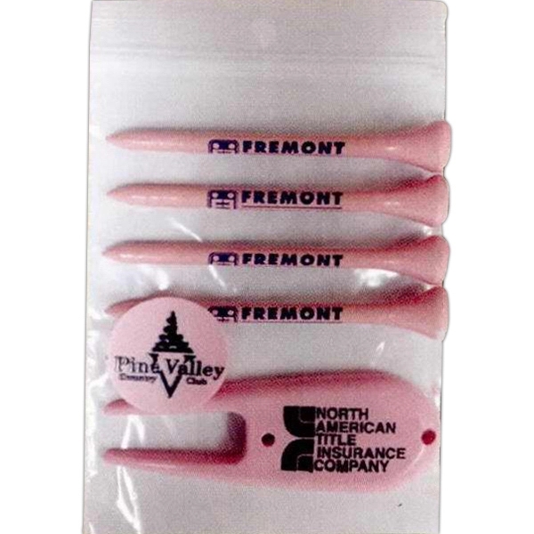 Poly bag pack with tees, marker and divot tool.... from ASI 63500 Jomar Industries Inc / Tee Line