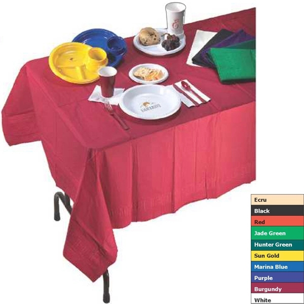 Colored table cover, tissue paper with poly backing.... from ASI 88200 TK Sorg's - A Div of Arch Promo Group, LLC / PETITE