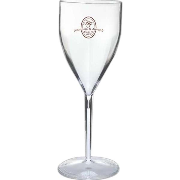 One piece wine goblet, 9 oz, crystal styrene plastic. BPA free.... from ASI 88200 TK Sorg's - A Div of Arch Promo Group, LLC / GRANDE