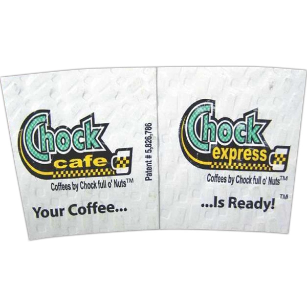 Flexo printed coffee cup sleeves with dimpled surface.... from ASI 88200 TK Sorg's - A Div of Arch Promo Group, LLC