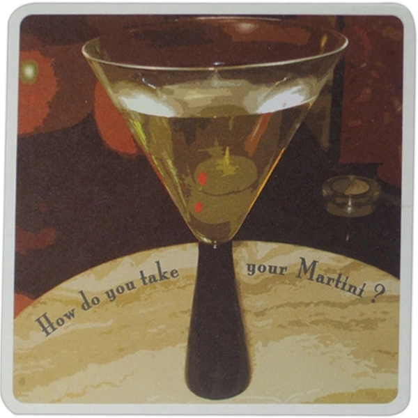 Square 60 point high density pulp board coaster 4-color Process... from ASI 88200 TK Sorg's - A Div of Arch Promo Group, LLC / GRANDE