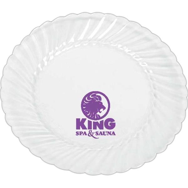 Elegant clear plastic plate. BPA free.... from ASI 88200 TK Sorg's - A Div of Arch Promo Group, LLC / PETITE