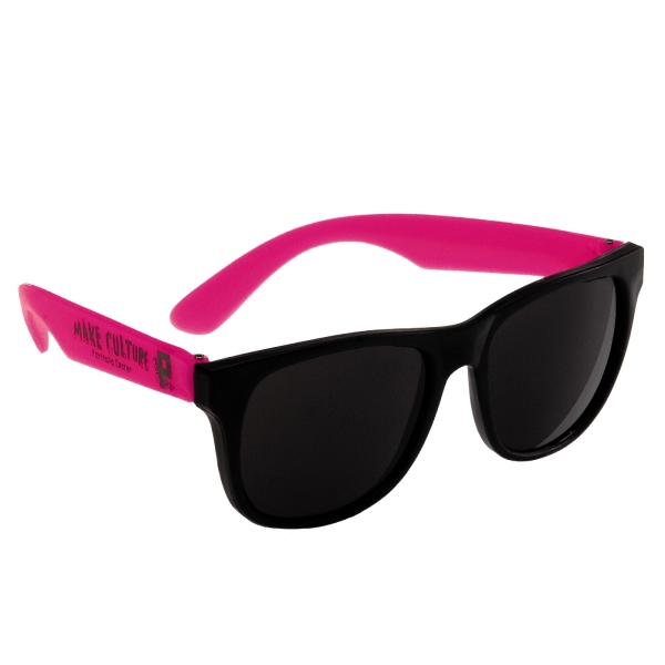 Children's black sunglasses with neon colored temples. 5" x 4 1/2".... from ASI 52710 Lincoln Line