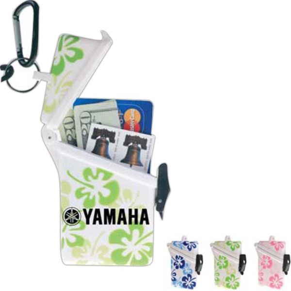 Hibiscus flower pattern, waterproof case with patented angle design with lanyard.... from ASI 98055 Witz Sport Cases / Witz® Sport Cases