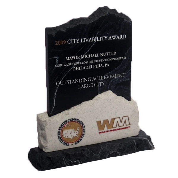 Large award on a base with rough edge design, 7 1/4"... from ASI 89860 StoneyCreek / StoneyCreek®