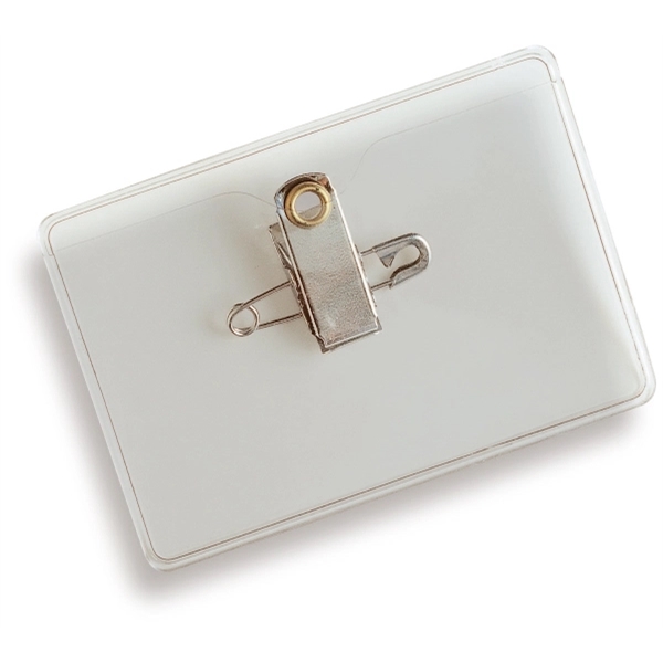 Blank. Single pocket badge holder with bulldog clip, opens from the... from ASI 52550 Erell Manufacturing Company