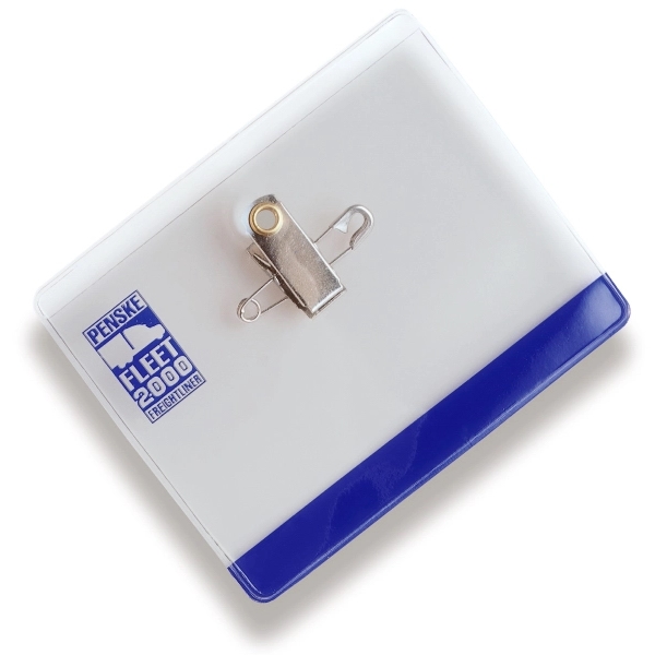 Single pocket badge holder with bulldog clip, opens from the top.... from ASI 52550 Erell Manufacturing Company