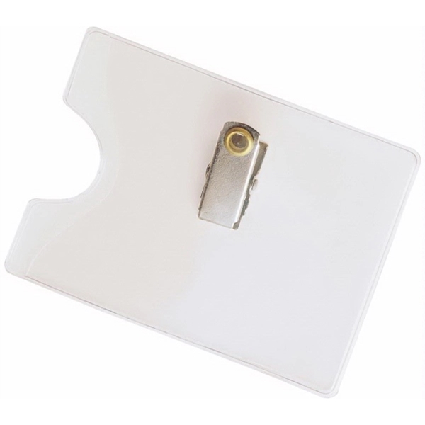 Single pocket badge holder with thumbnotch side opening and bulldog clip.... from ASI 52550 Erell Manufacturing Company