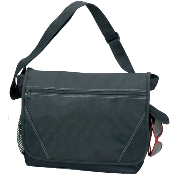 15" x 12" x 4.5" messenger bag with zippered and front... from ASI 37980 Bagworld