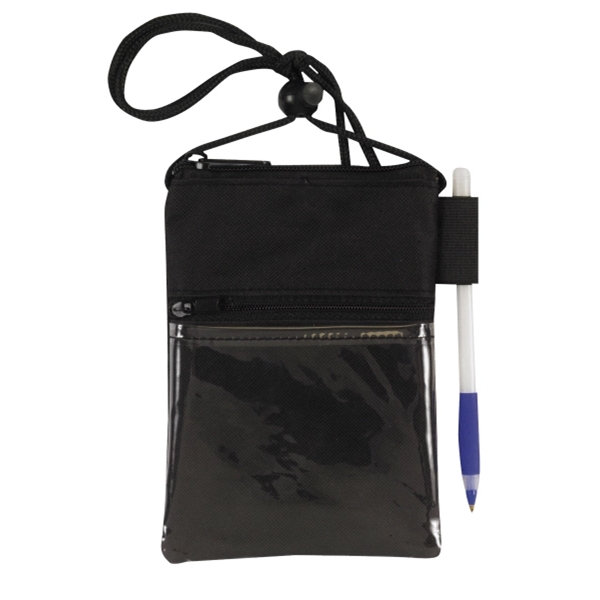 4.75" x 6.5" badge holder with dual zipper, clear ID window,... from ASI 37980 Bagworld