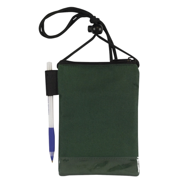 4.75" x 6.5" badge holder with dual zipper, clear ID window,... from ASI 37980 Bagworld