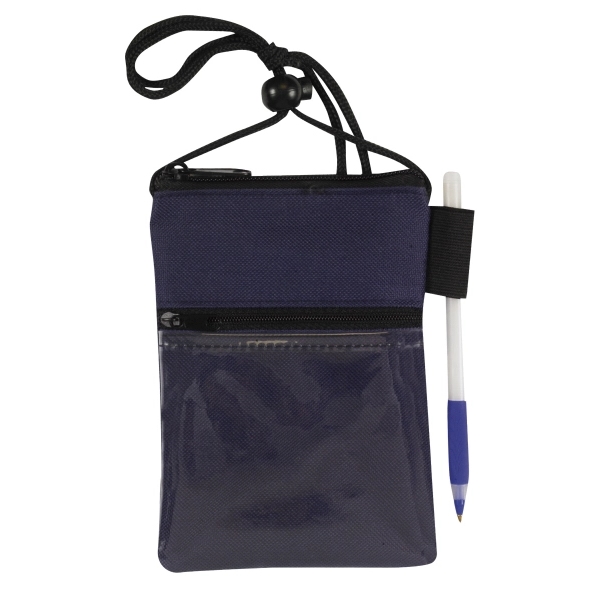 4.75" x 6.5" badge holder with dual zipper, clear ID window,... from ASI 37980 Bagworld
