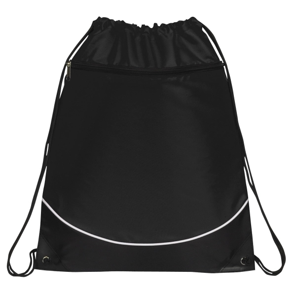 15" x 18" drawstring backpack with zipper pocket.... from ASI 37980 Bagworld