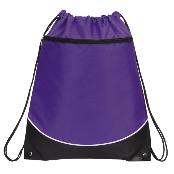 15" x 18" drawstring backpack with zipper pocket.... from ASI 37980 Bagworld