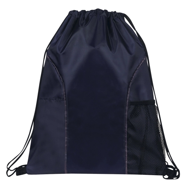 14.5" x 18" polyester drawstring backpack in with dual front pockets.... from ASI 37980 Bagworld