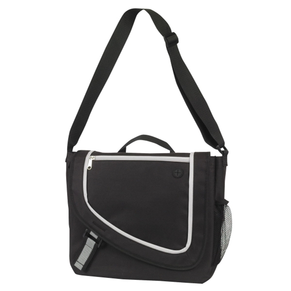 13.5" x 12" x 3" polyester messenger bag with assorted compartments,... from ASI 37980 Bagworld
