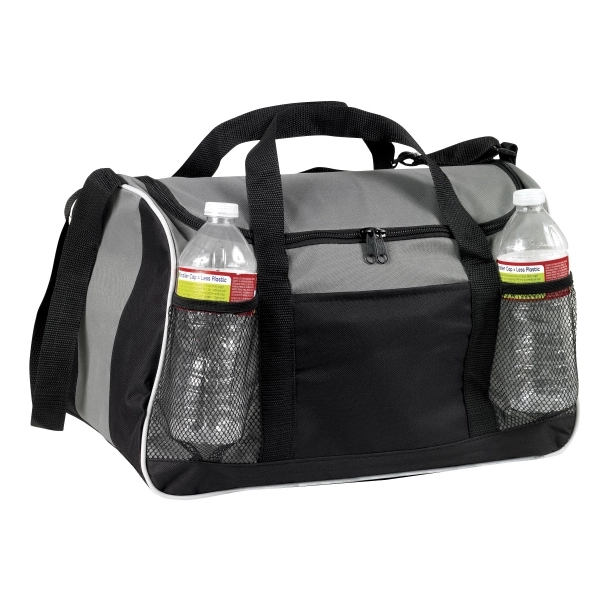 17" x 10.5" x 9.5" polyester sports duffel with mesh pockets,... from ASI 37980 Bagworld