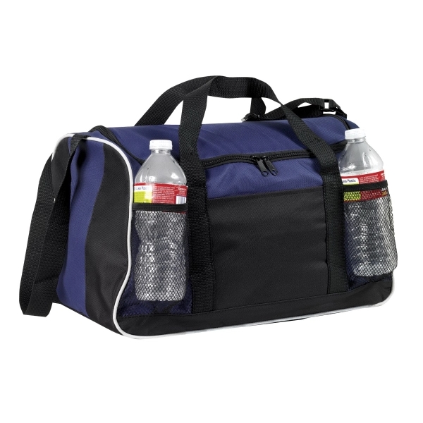 17" x 10.5" x 9.5" polyester sports duffel with mesh pockets,... from ASI 37980 Bagworld