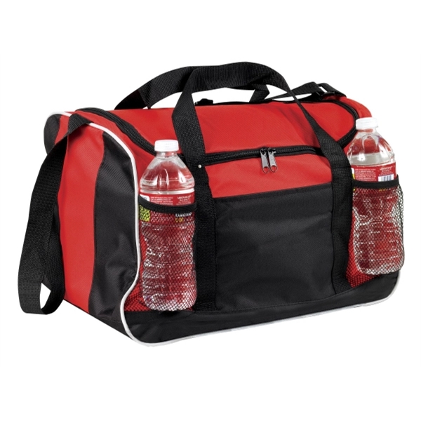 17" x 10.5" x 9.5" polyester sports duffel with mesh pockets,... from ASI 37980 Bagworld