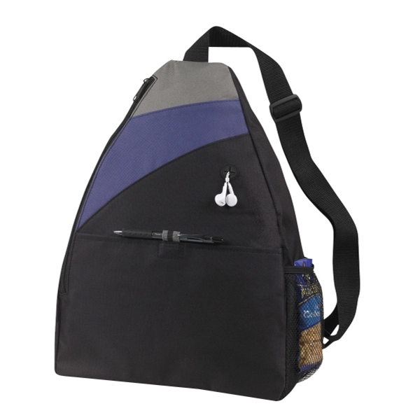 12" x 17.5" x 6" polyester sling style backpack with zipper... from ASI 37980 Bagworld