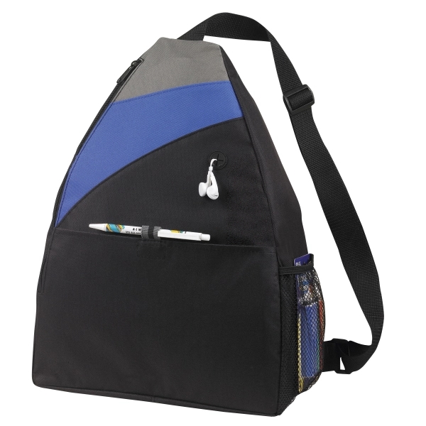 12" x 17.5" x 6" polyester sling style backpack with zipper... from ASI 37980 Bagworld
