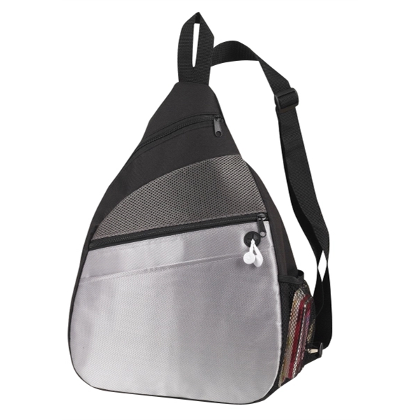 12.5" x 17.5" x 5.5" polyester sling style backpack with mesh... from ASI 37980 Bagworld