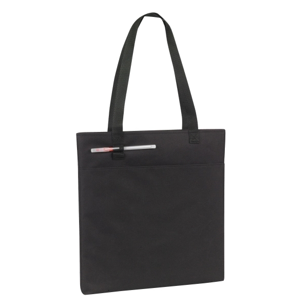 15" x 14.5" x 1" polyester tote bag with double pen... from ASI 37980 Bagworld