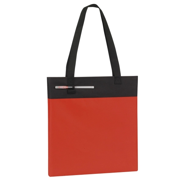15" x 14.5" x 1" polyester tote bag with double pen... from ASI 37980 Bagworld