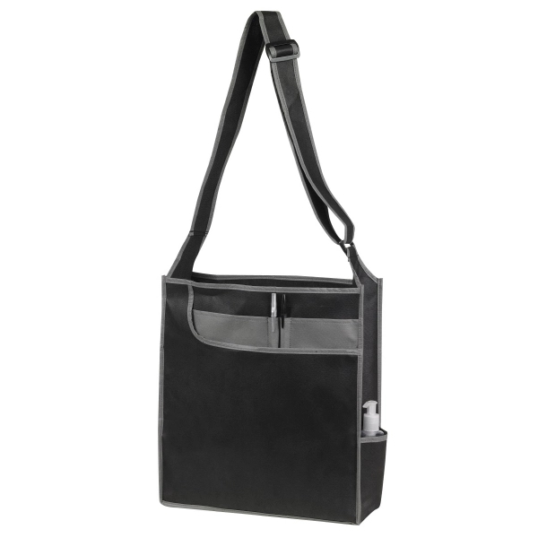 15" x 16" x 5" non-woven polypropylene messenger style tote with... from ASI 37980 Bagworld