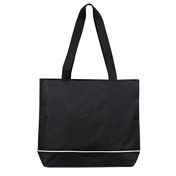 18" x 15" x 5.5" zippered tote with zipper closure, white... from ASI 37980 Bagworld