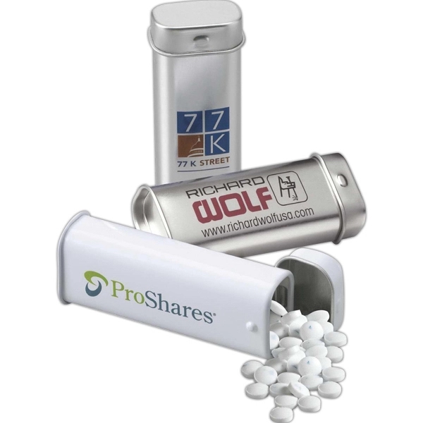 Slim tin filled with mints.... from ASI 44900 NC Custom (CI/Lanco)