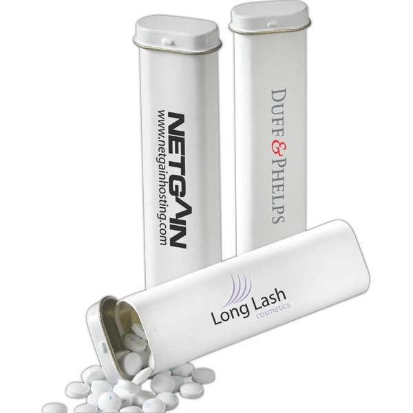 White tin filled with mints.... from ASI 44900 NC Custom (CI/Lanco)