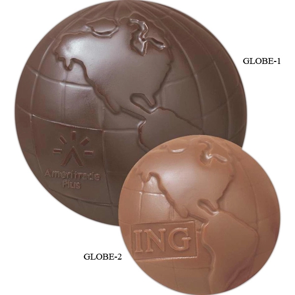 Cello wrapped 1 1/2 oz. globe shape molded chocolate.... from ASI 44900 NC Custom (CI/Lanco)